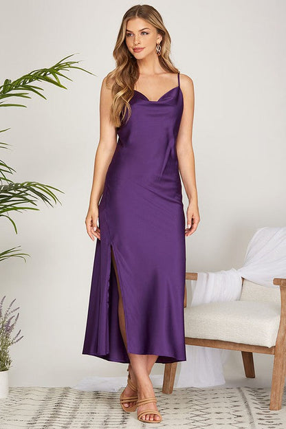 Remi Satin Midi Dress