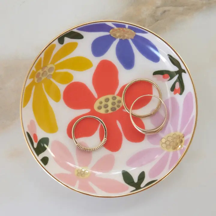 Primary Blooms Porcelain Trinket Dish