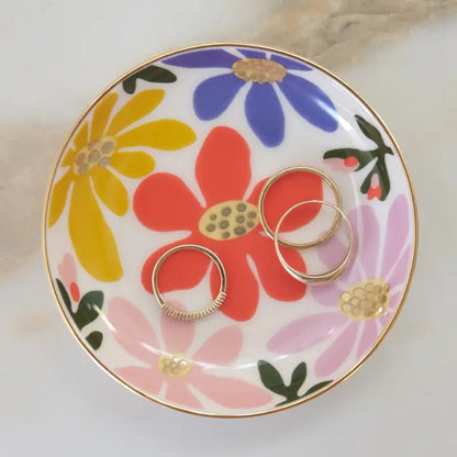 Primary Blooms Porcelain Trinket Dish