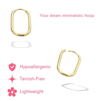Hope Gold Minimalistic Oval Hoops