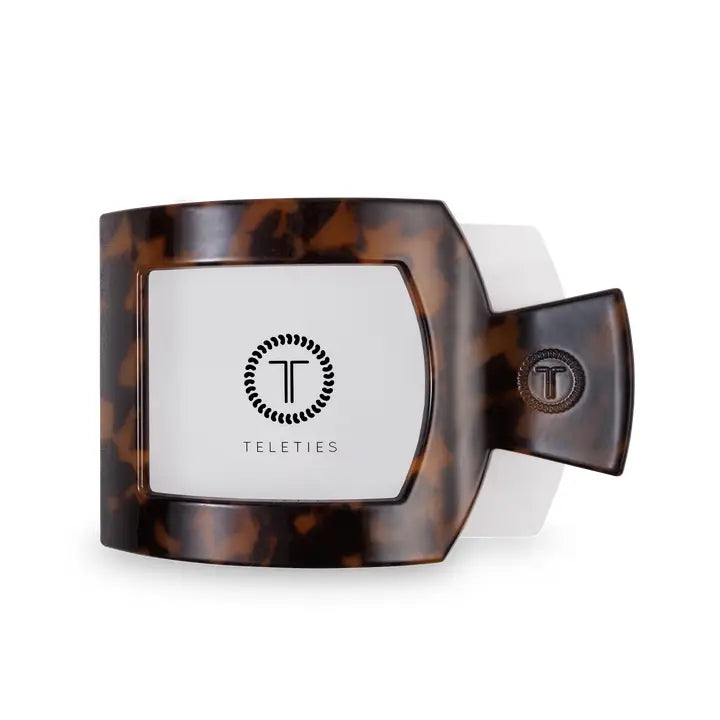 Large Square Flat Hair Clip (Tortoise)