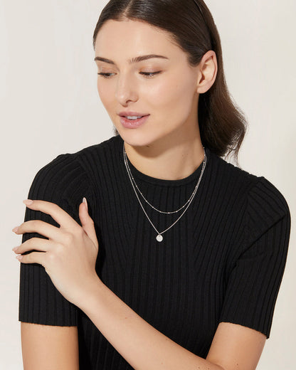 Coin Necklace Set - Willow Silver