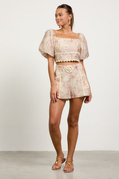 Paisley Crop Top