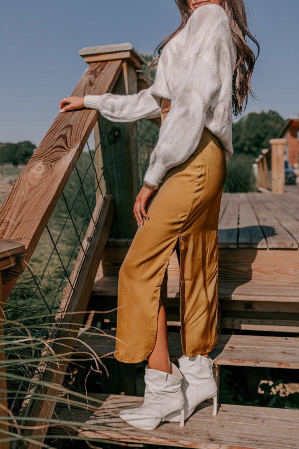 Balcony Brunch Satin Skirt