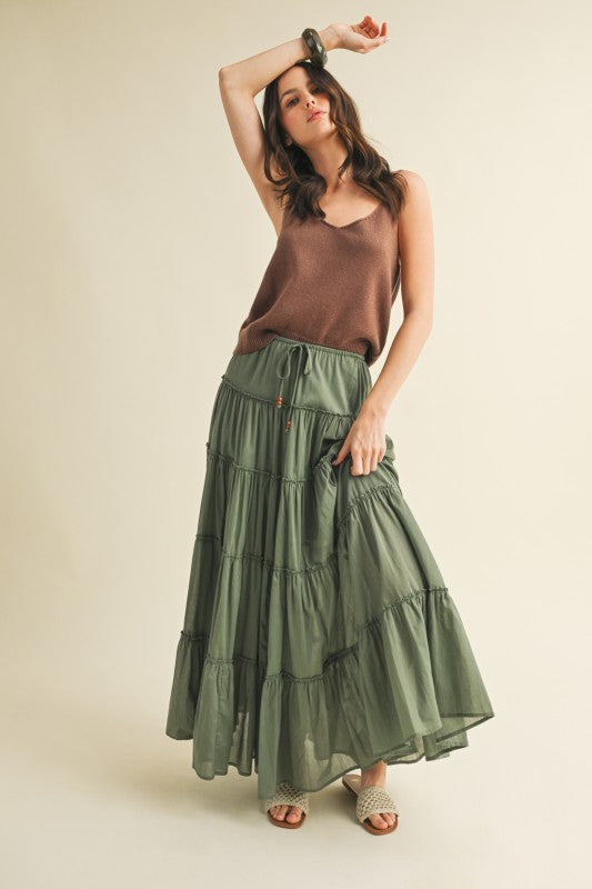 Falling Behind Maxi Skirt