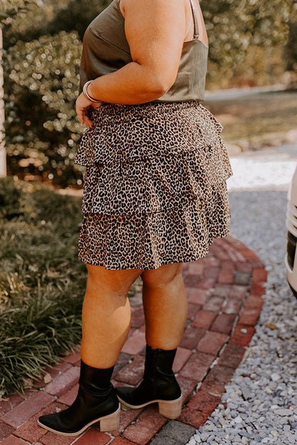 The Emily High Waist Tiered Mini Skirt Curves
