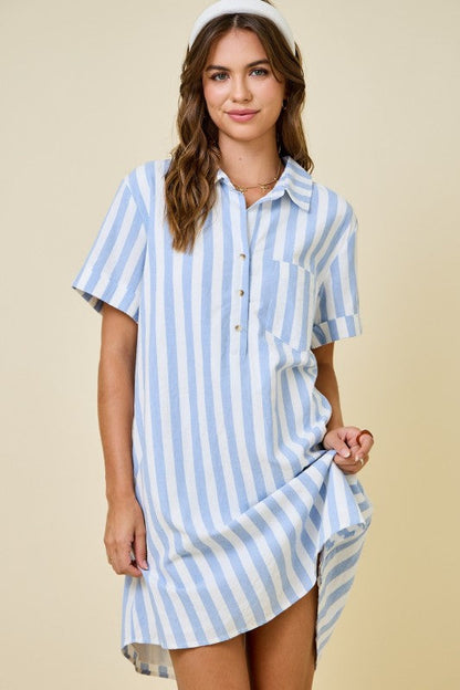 Maine Striped Mini Dress