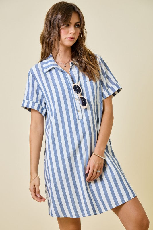 Maine Striped Mini Dress