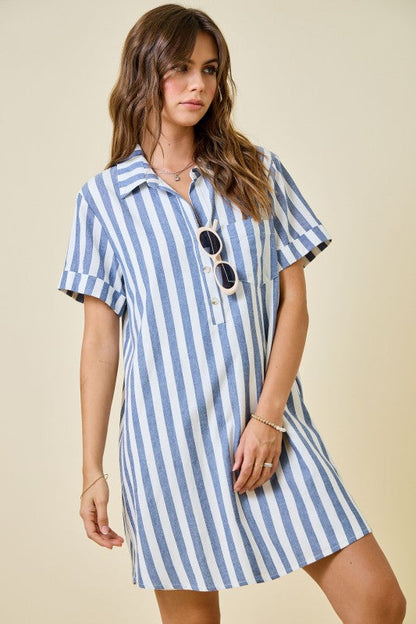 Maine Striped Mini Dress
