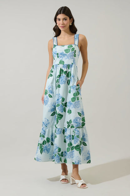 Hydrangea Garden Midi Dress