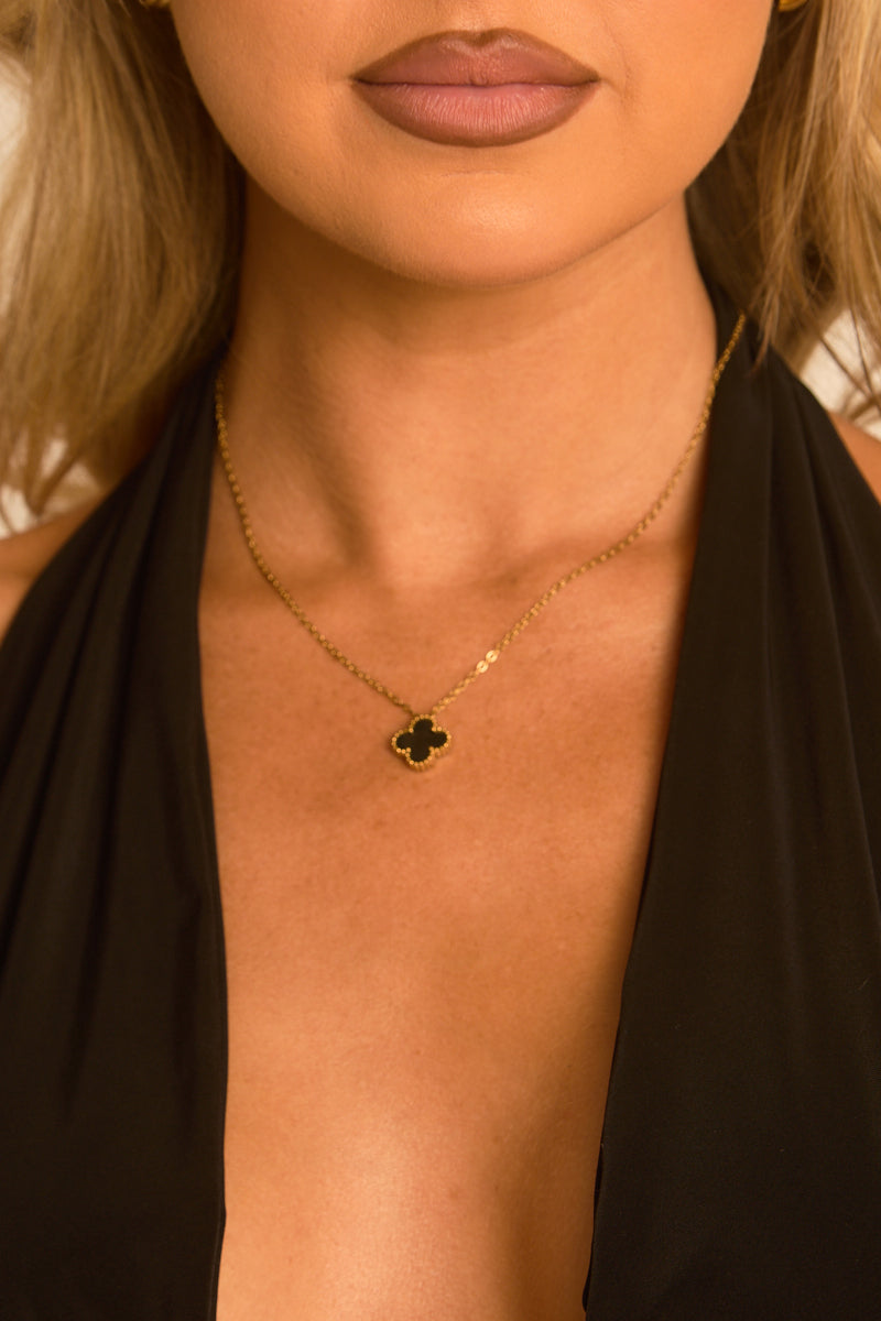 Black Clover Charm Necklace - Patricia