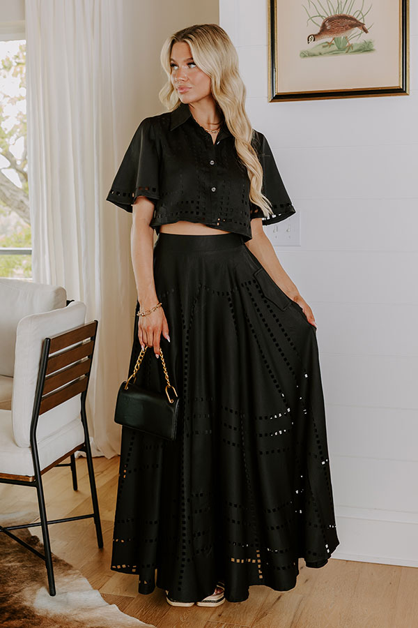 Vineyard Cutie High Waist Cut Out Maxi Skirt