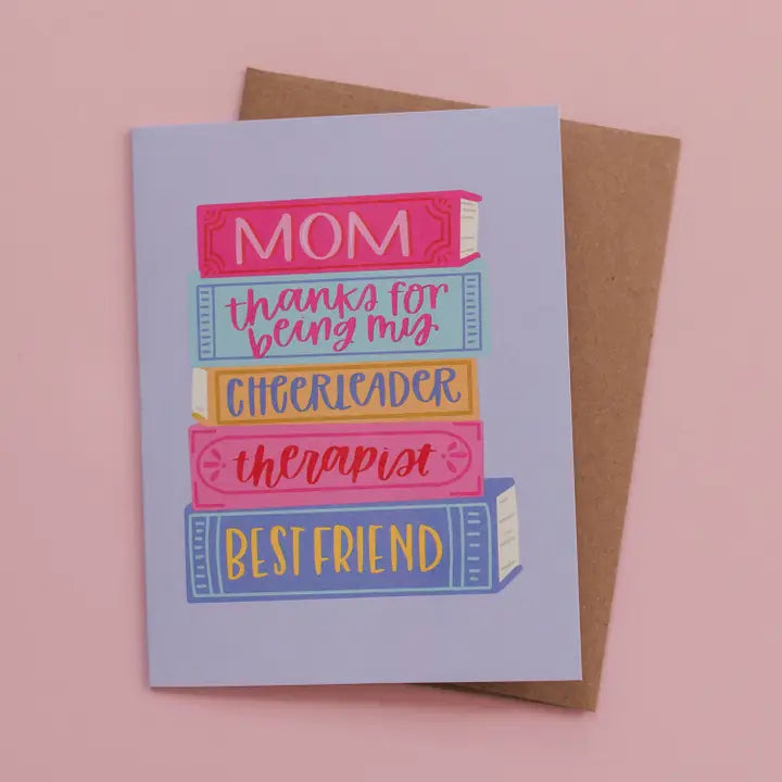 Mom Book Stack Card