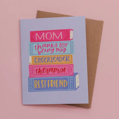 Mom Book Stack Card