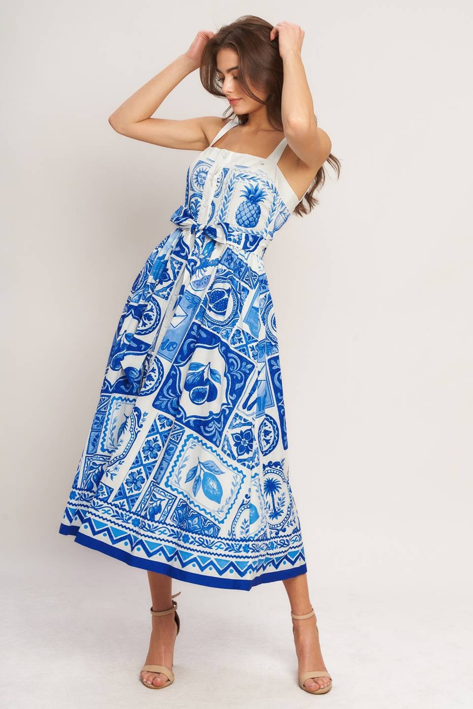 Santorini Summer Midi Dress