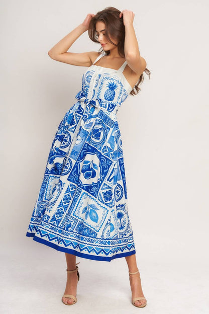 Santorini Summer Midi Dress