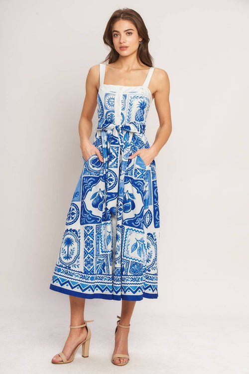 Santorini Summer Midi Dress