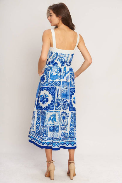 Santorini Summer Midi Dress