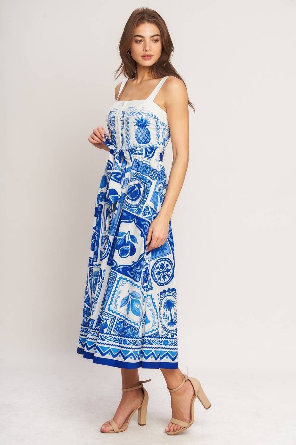 Santorini Summer Midi Dress