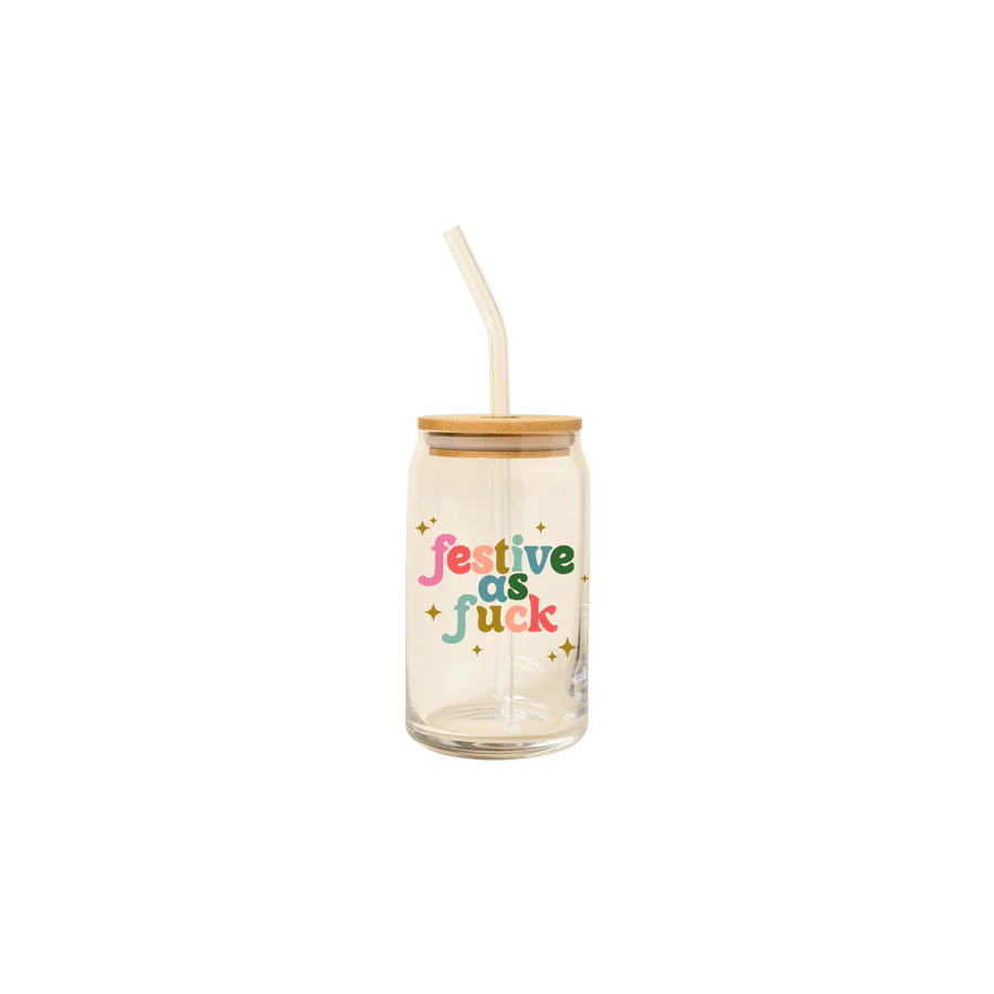 Festive As Fuck Glass