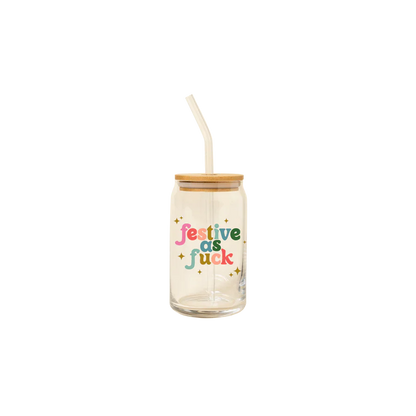 Festive As Fuck Glass