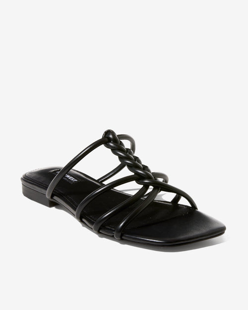 Braided Strappy Sandal Black