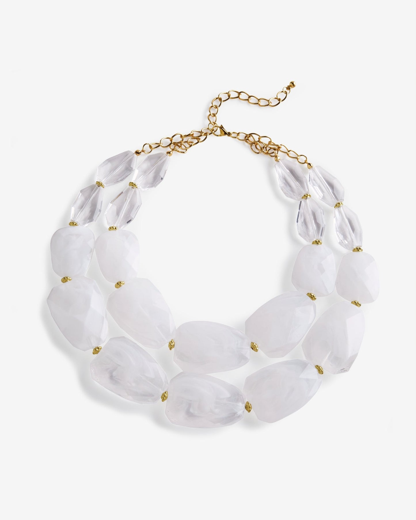Chunky White Stone Necklace White