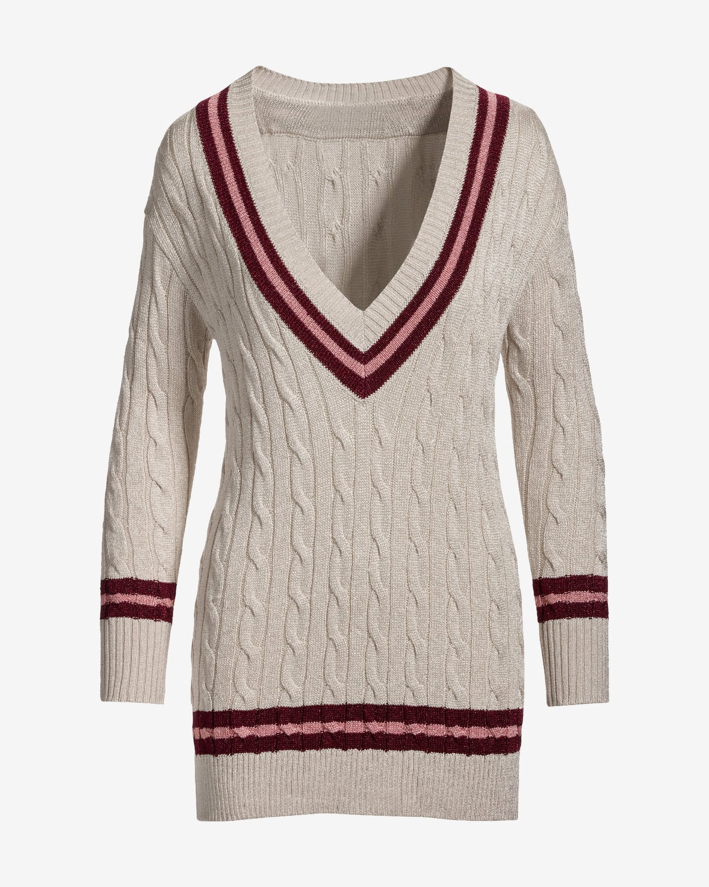Cable Varsity Sweater Gold