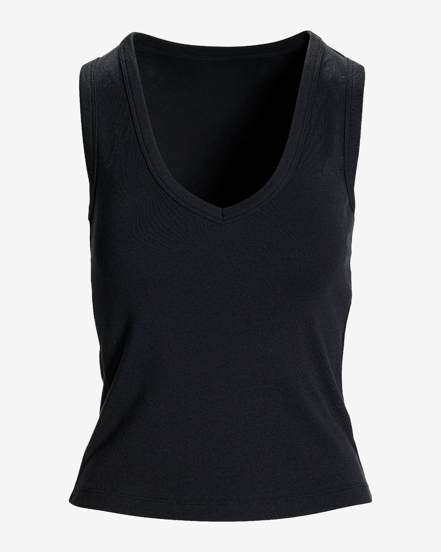 Cotton V-Neck Tank Top Proper Black
