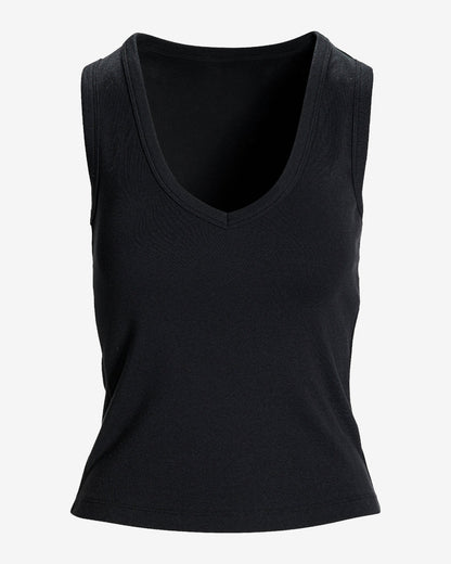 Cotton V-Neck Tank Top Proper Black