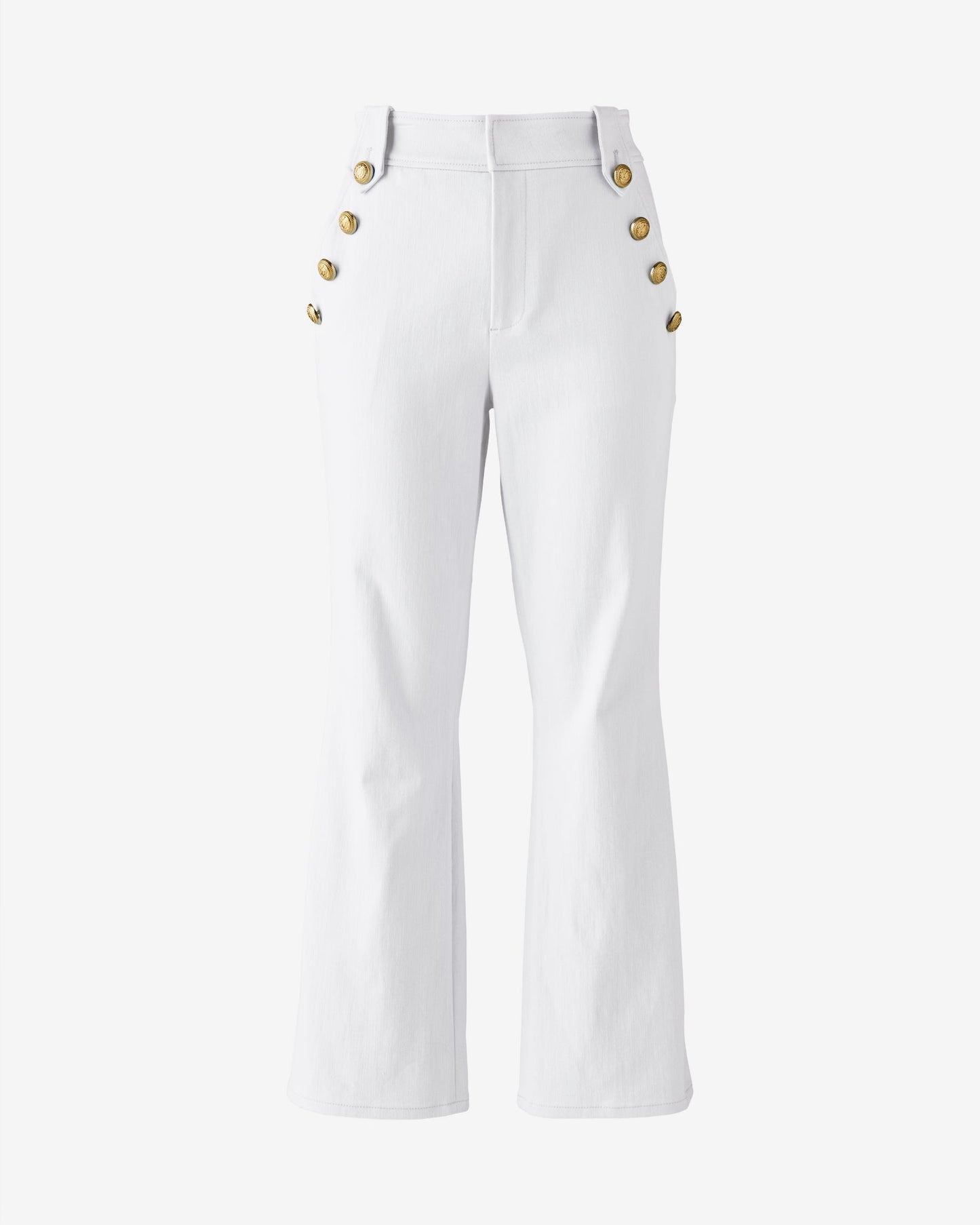 Colored Denim Kick Flare Jean White