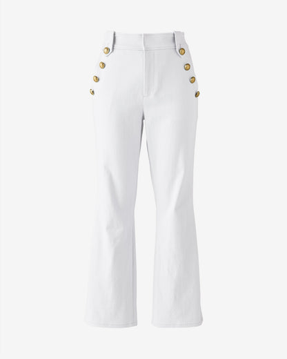 Colored Denim Kick Flare Jean White