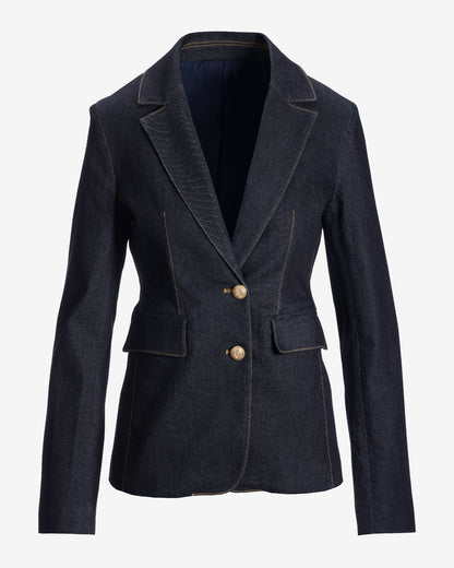 Chic Denim Blazer Dark Rinse