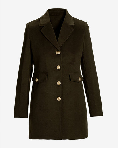 Classic Tailored Coat Chocolate Brown
