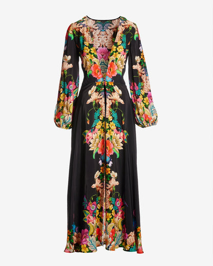 Castillo Gardens Luxe Full Length Duster Black/Magenta