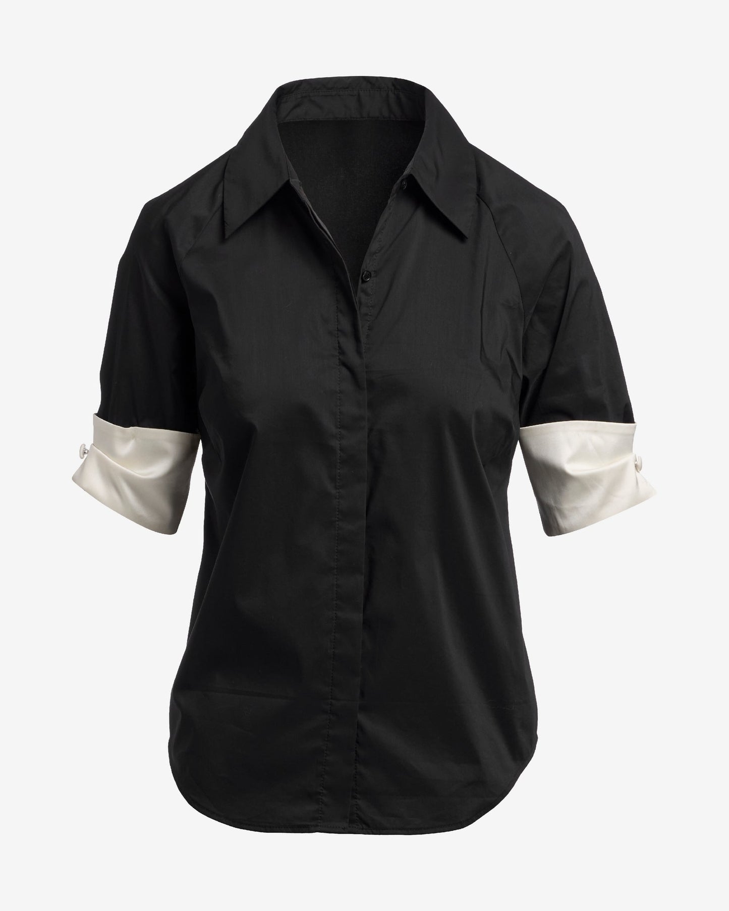 Color Block Chic Shirt Black