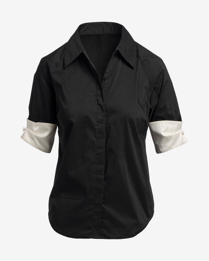 Color Block Chic Shirt Black