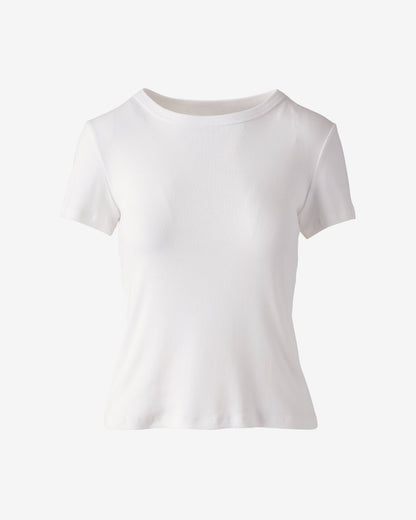 Crew Neck Cotton T Shirt Pure White