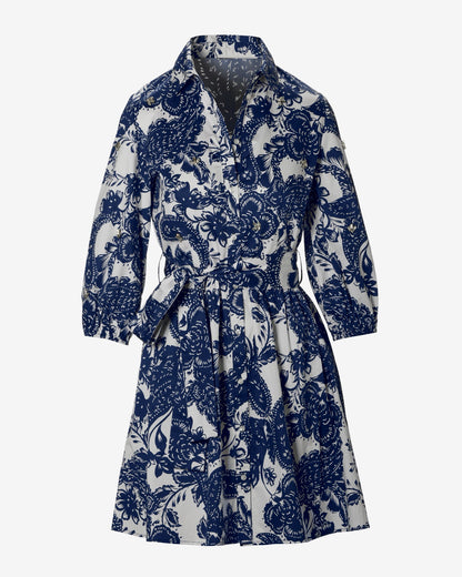 Crystal Embellished Tropical Breeze Print A Line Dress Tropical Breeze