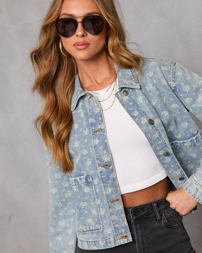 Abegail Printed Denim Jacket