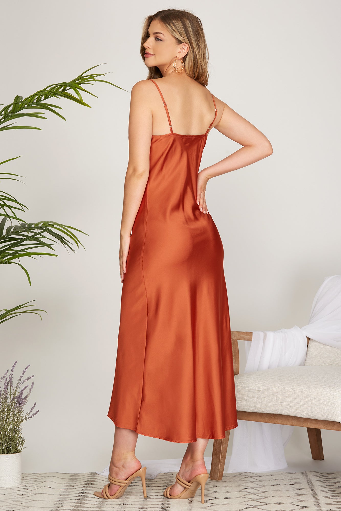 Remi Satin Midi Dress