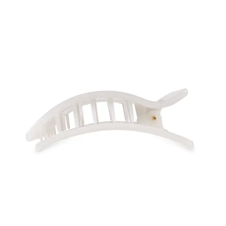 Medium Flat Rectangle Hair Clip (Coconut White)