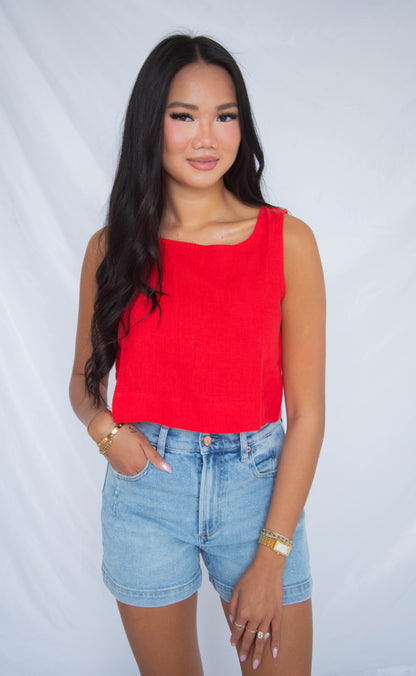 all the things I do linen tank top