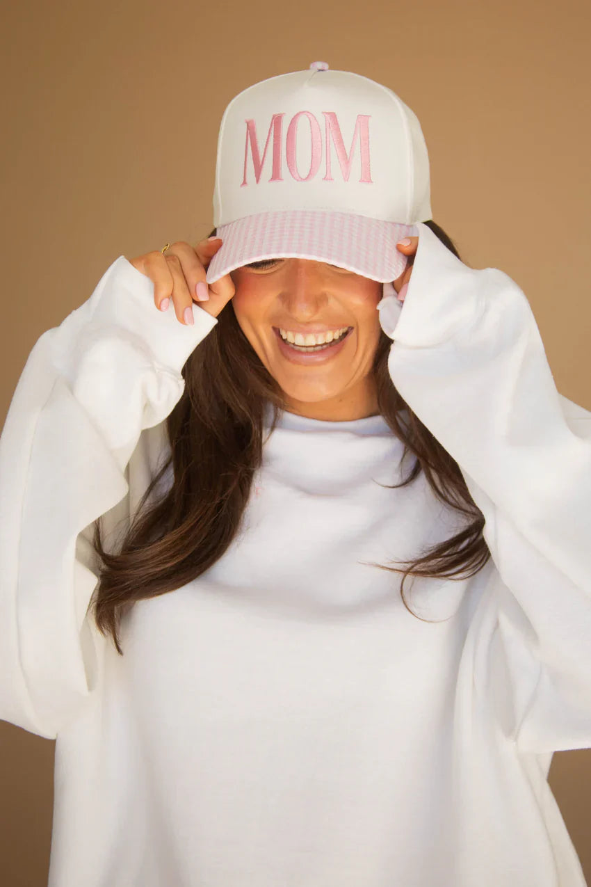 Mom Gingham Trucker Hat