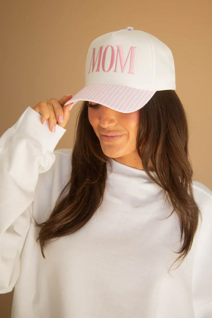 Mom Gingham Trucker Hat