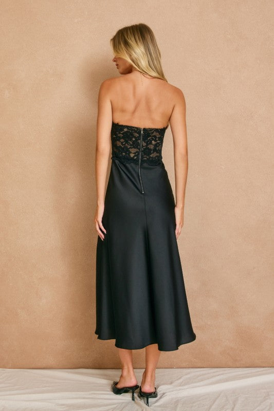 Midnight Lace Midi Dress