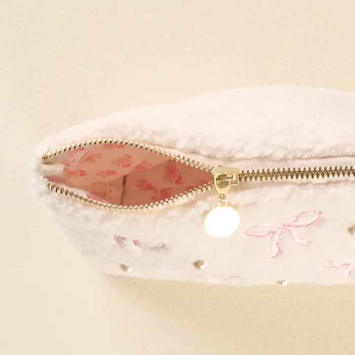 Pink Bows Teddy Pouch