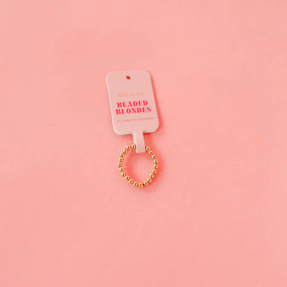 Lauren 3mm Gold Beaded Band Ring