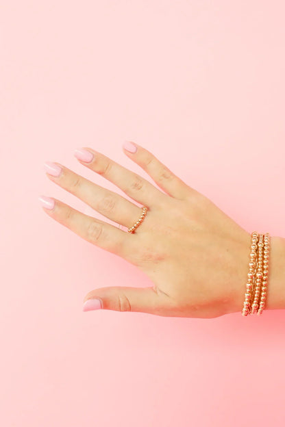 Lauren 3mm Gold Beaded Band Ring