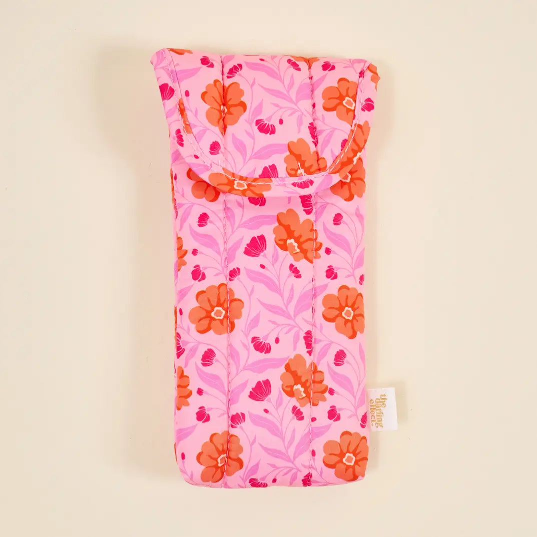 Poppin Petals Pink Puffy Sunglasses Case